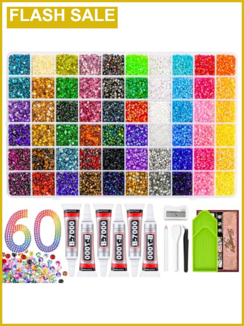 Resin Rhinestones Bedazzling Kit with Glues and Tools
